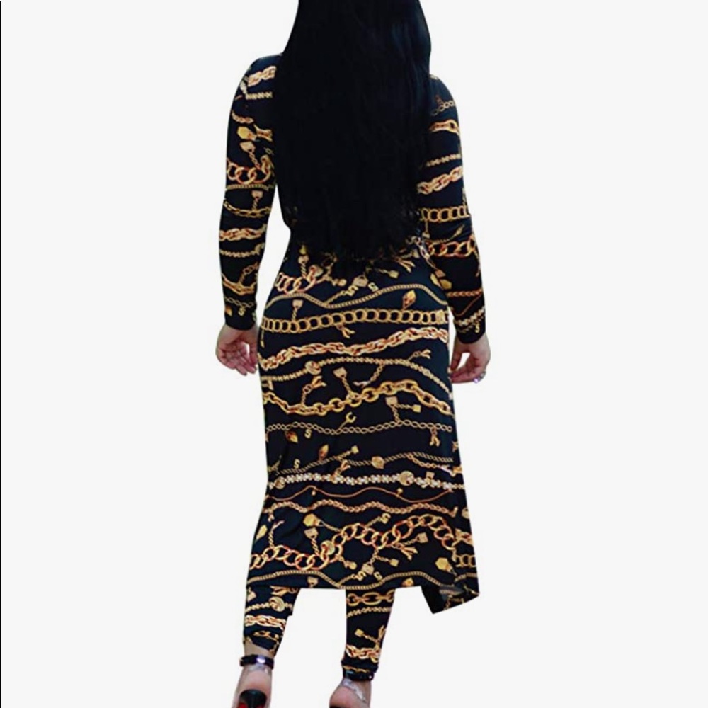 NewInBag 2pc Outfit Floral Long Sleeve Cardigan w/Leggings Size: L - Picture 3 of 8